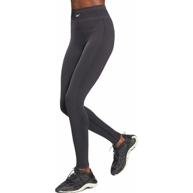 Women's Fashionable Attire For Work Reebok United By Fitness MYOKNIT Womens Long Training Tights - Black