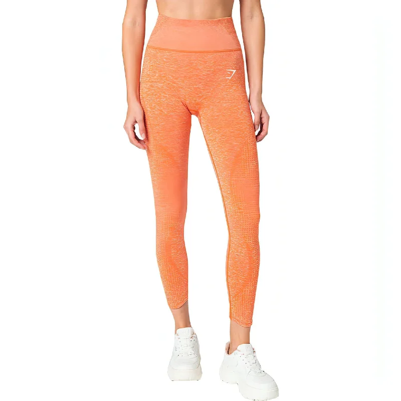 Women's Classic Outfit Gymshark Vital Rise Seamless Womens Long Training Tights - Orange