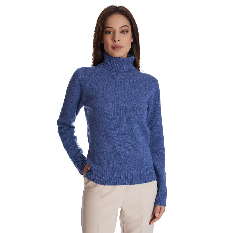 Casual Clothes For Women MID BLUE TURTLENECK