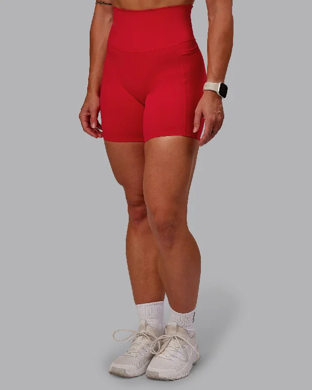 Affordable Women's Clothes Elixir Mid Shorts With Pockets - Flame