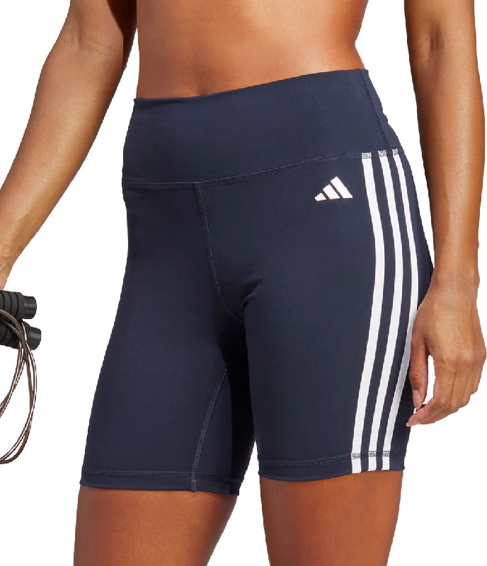 Sophisticated Women's Fashion adidas Train Essentials 3 Stripes Womens Short Training Tights - Blue Sophisticated Women's Fashion adidas Train Essentials 3 Stripes Womens Short Training Tights - Blue