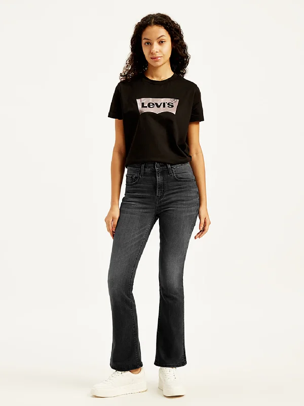 Sophisticated Women's Fashion Women's High Rise 725 Slim Bootcut Fit Black Jeans