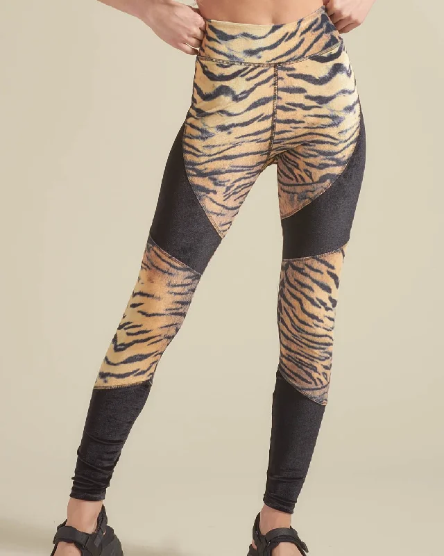 Trendy Women's Dresses Online Women's Velvet Leggings | Contrast Tiger