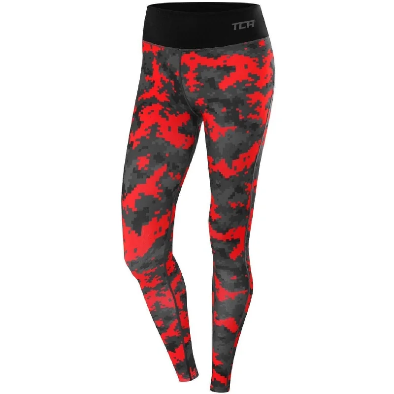 Fashionable Casual Tops TCA Supreme Graphic Womens Long Running Tights - Red