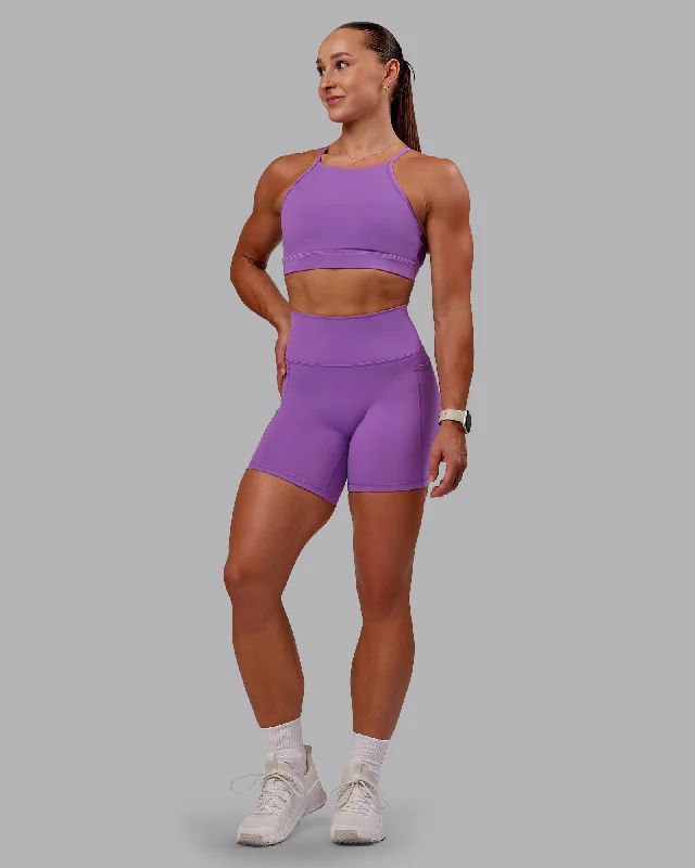 Women's High-Fashion Apparel Fusion Mid Shorts With Pockets - Purple Fizz