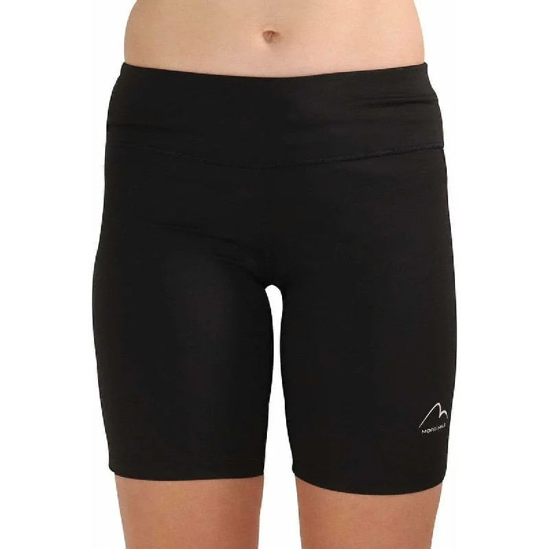 Women's Luxury Garments More Mile Excel Womens Short Running Tights - Black