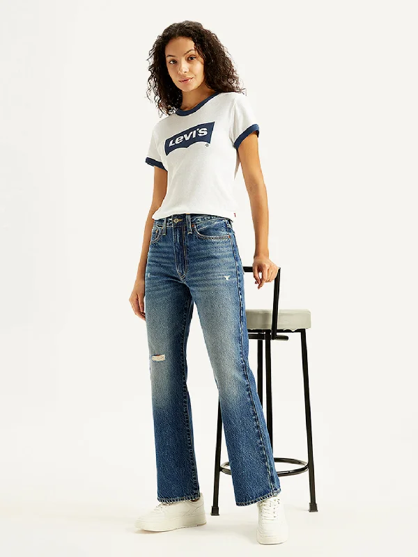 Women's Comfy Loungewear Outfit Women's Mid Rise Wedgie Indigo Bootcut Jeans