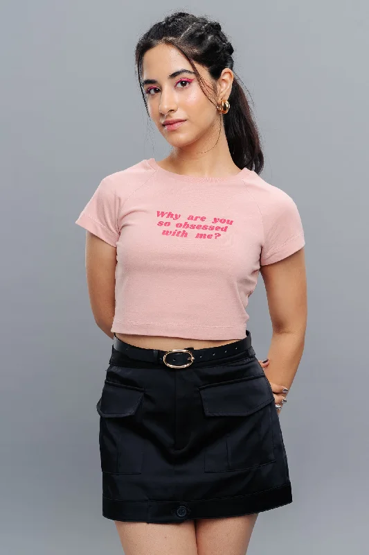 Casual Attire For Women Obsessed Peach Baby Tee