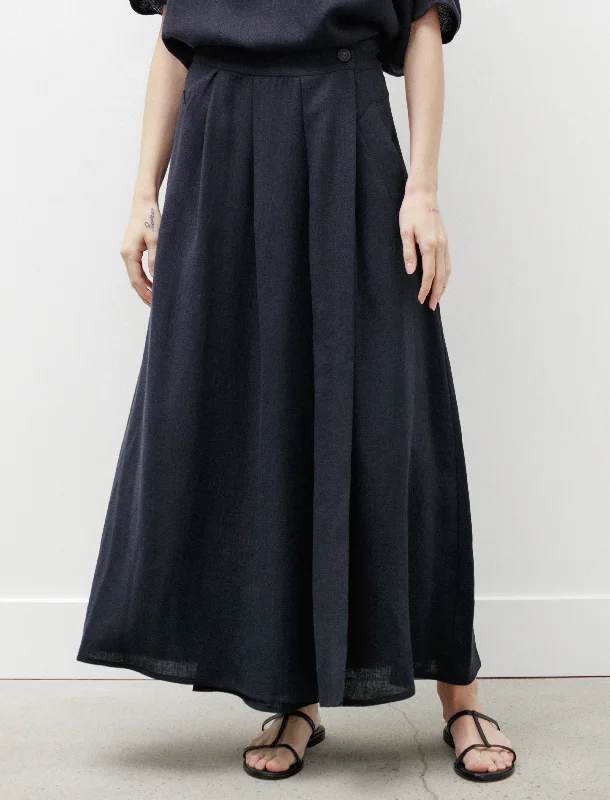 Everyday Women's Fashion Trends Long Skirt Linen Navy