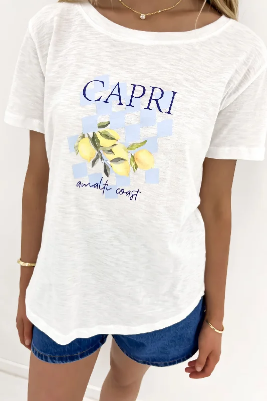 Affordable Fashion for Women Capri Tee White