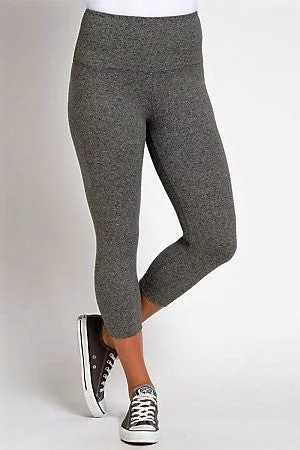 Clothing Online Last Chance Size XS | Lysse Premium Control Capri Length Leggings SALT and PEPPER