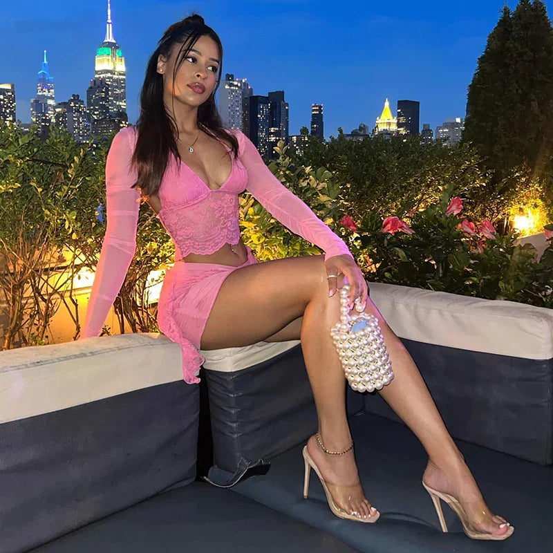 Charming Everyday Clothing For Women Mesh Lace Patchwork Slim Bodycon Autumn Winter Hollow Out Nightclub Party Mini Dress Charming Everyday Clothing For Women Mesh Lace Patchwork Slim Bodycon Autumn Winter Hollow Out Nightclub Party Mini Dress