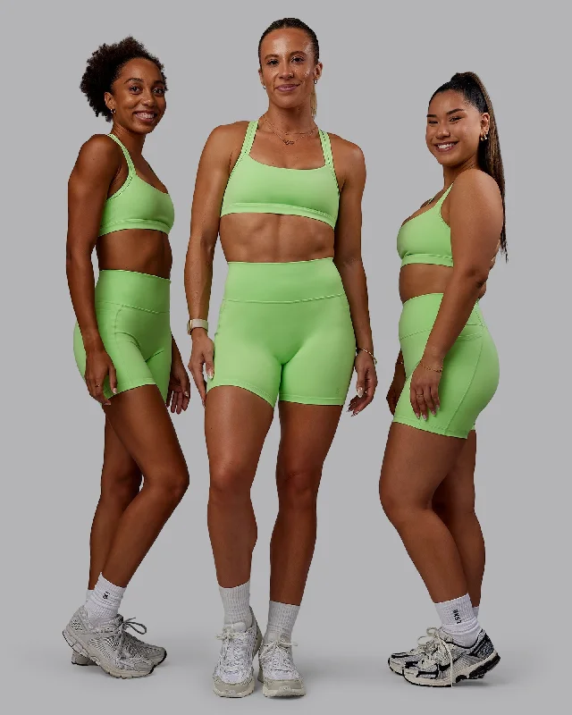 Women's Clothes And Apparel Sets Bree Masters Fusion Mid Shorts with Pockets - Pastel Lime