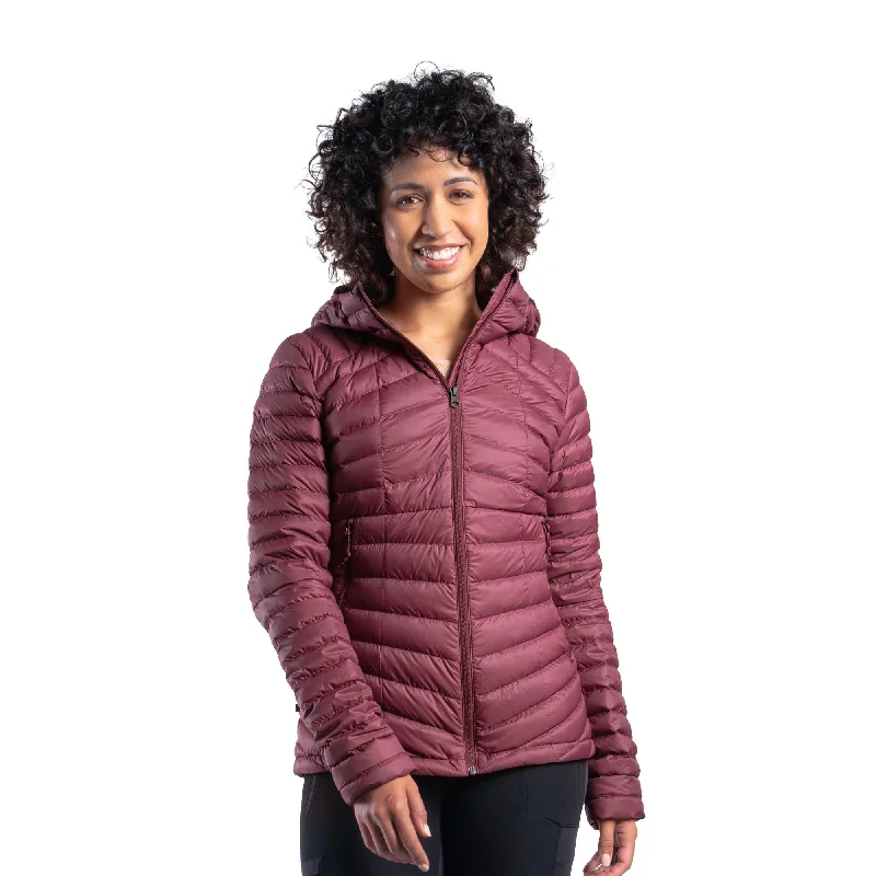 Women's Vintage-Inspired Outfit Forclaz Women's MT100 Hooded Down Puffer Jacket