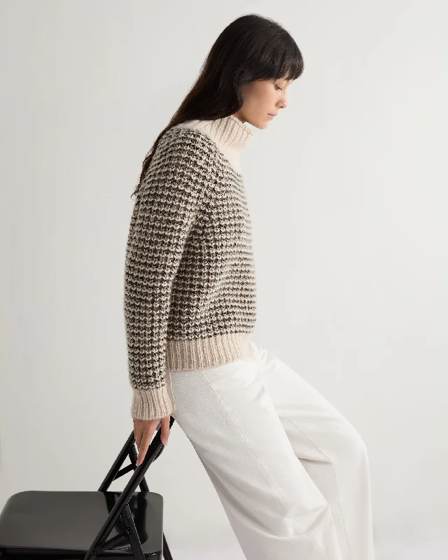 Fashionable Dresses for Women Women's Super Chunky Rib Cashmere Sweater Brown Marl Fashionable Dresses for Women Women's Super Chunky Rib Cashmere Sweater Brown Marl