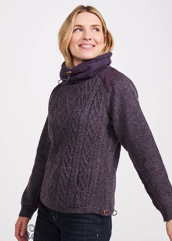 Elegant Women's Clothing Women's Lined Aran Cowlneck Sweater | Clearance
