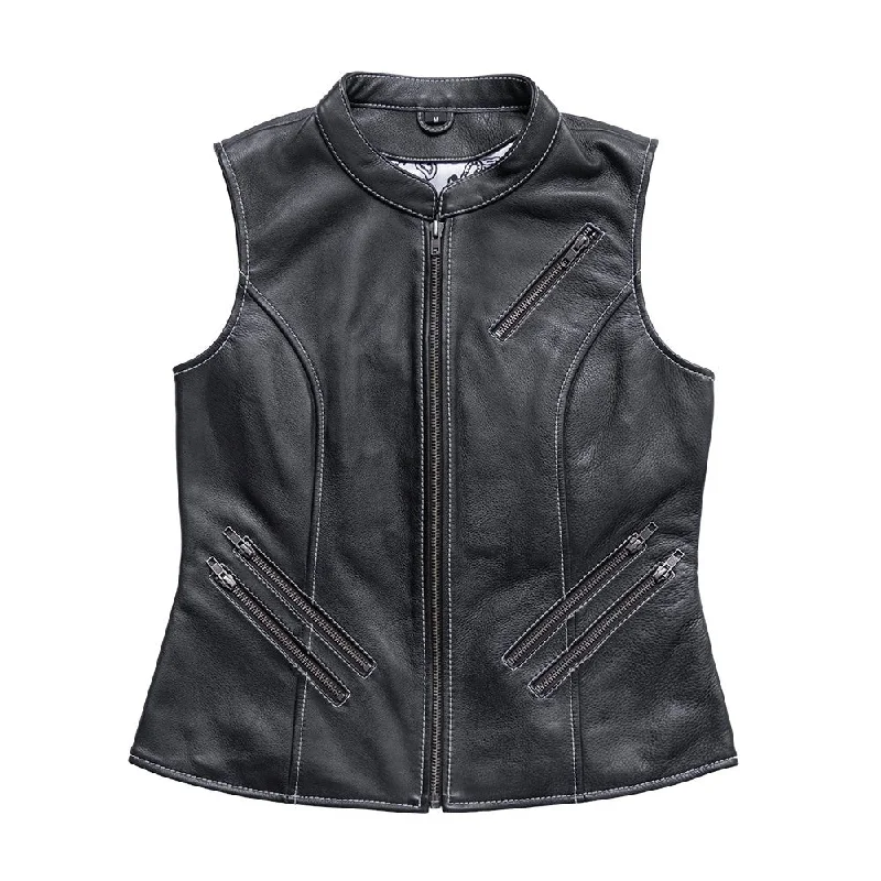 Trendy Women's Fashion Quinn Women's Club Style Leather Vest - Limited Edition