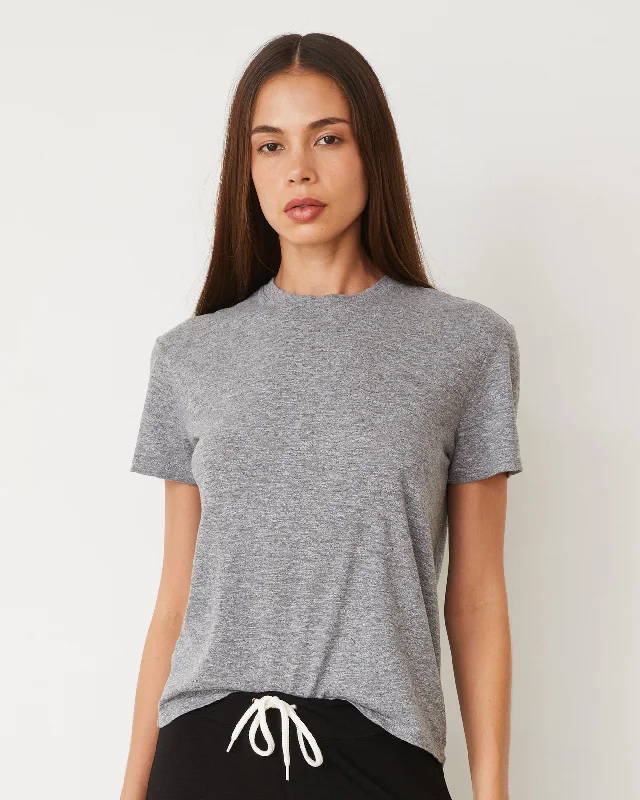 Outlet Clothing Textured Tri-Blend Basic Crew Neck Tee