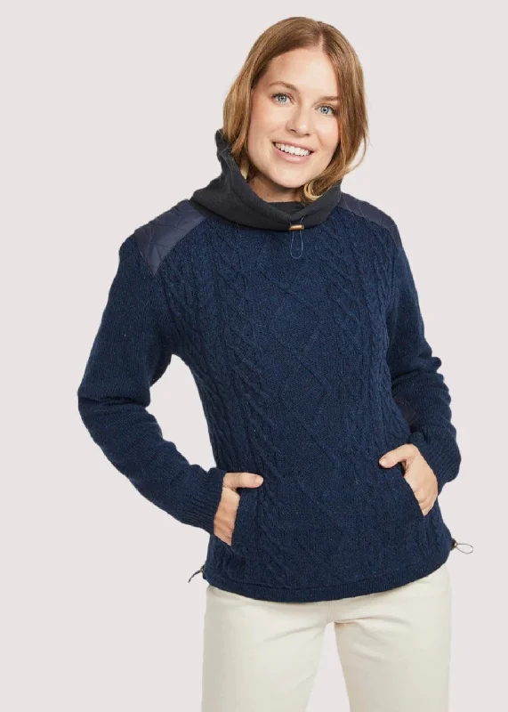 Trendy Women's Outfits for Casual Wear Women's Lined Aran Cowlneck Sweater | Clearance Trendy Women's Outfits for Casual Wear Women's Lined Aran Cowlneck Sweater | Clearance