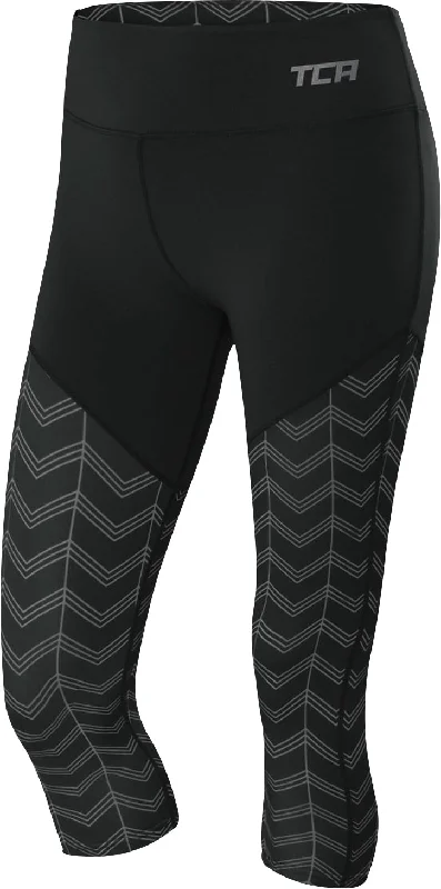 Women's Evening Wear TCA Pro Performance Supreme High Waist Womens 3/4 Capri Running Tights - Black Women's Evening Wear TCA Pro Performance Supreme High Waist Womens 3/4 Capri Running Tights - Black