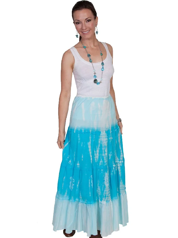 Women's Casual and Dressy Outfits Scully Cantina Womens Turquoise 100% Cotton Full Length Tie Dye Skirt Women's Casual and Dressy Outfits Scully Cantina Womens Turquoise 100% Cotton Full Length Tie Dye Skirt
