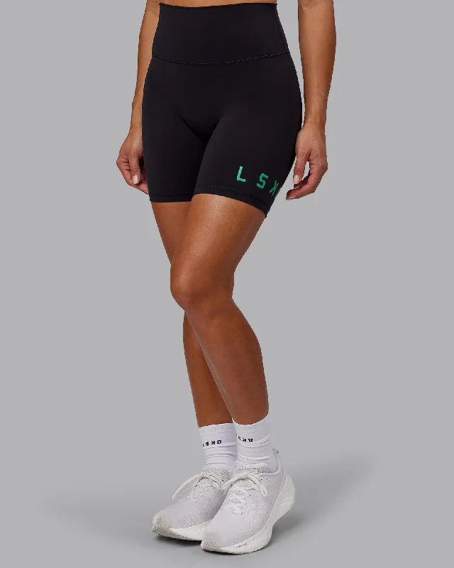 Women's Work Outfit For The Office Evolved Mid Shorts - Black-Impact Green