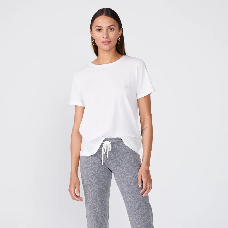 Women's High Street Fashion Super Fine Jersey Oversized Crew Neck Tee