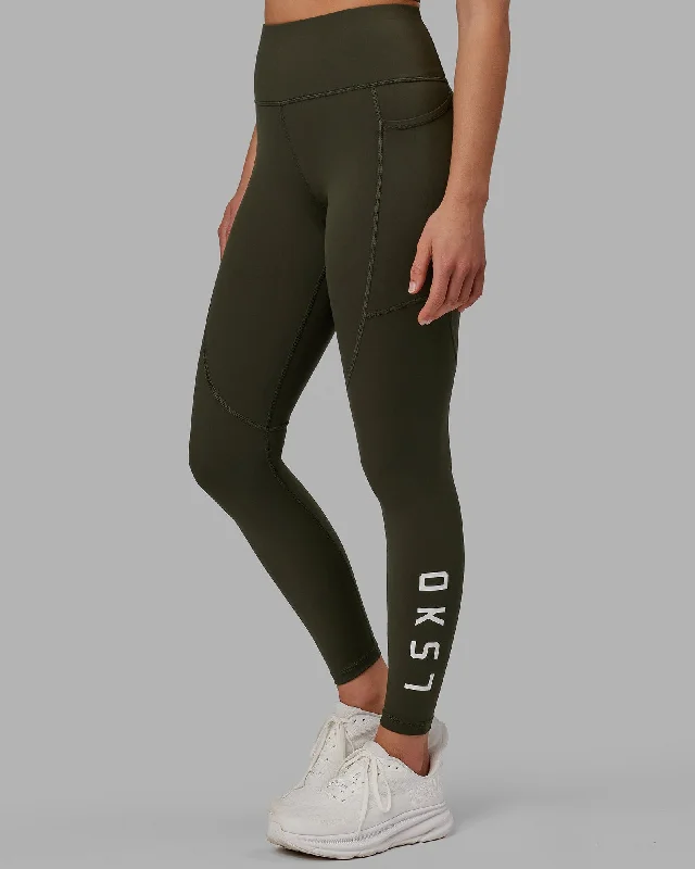 High-End Women's Apparel Rep Full Length Leggings - Forest Night