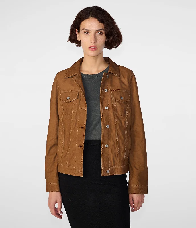 Exclusive Online Sale Chloe Leather Trucker Jacket