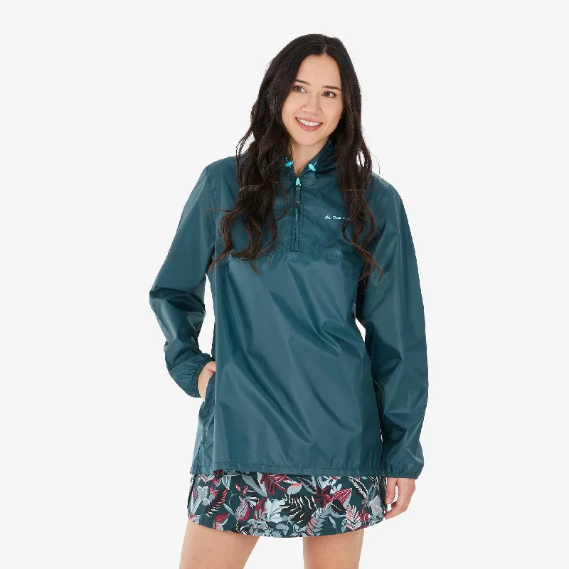 Affordable Women's Apparel Quechua Women's Raincut 1 2 Windproof and Water-repellent Rain Jacket