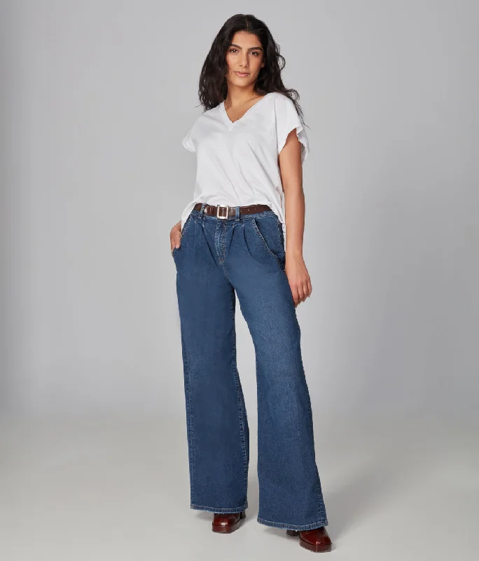 Women's Formal Event Clothing MILAN-NS High Rise Wide Leg Jeans