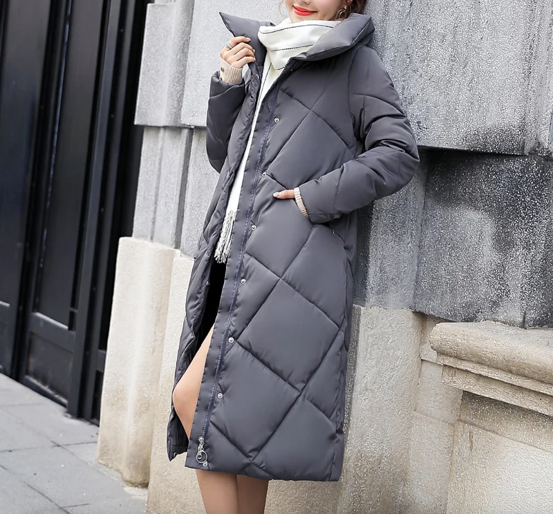 Casual Women's Clothing Womens High Collar Long Puffy Coat