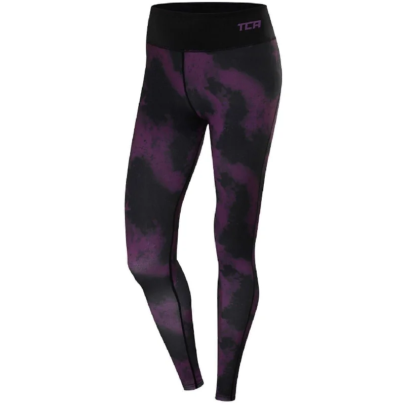 Clothing Sales TCA Supreme Graphic Womens Long Running Tights - Purple