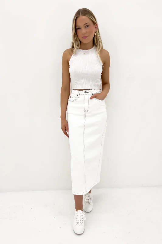 Women's Trendy Apparel Ray Comfort Maxi Skirt Vintage White