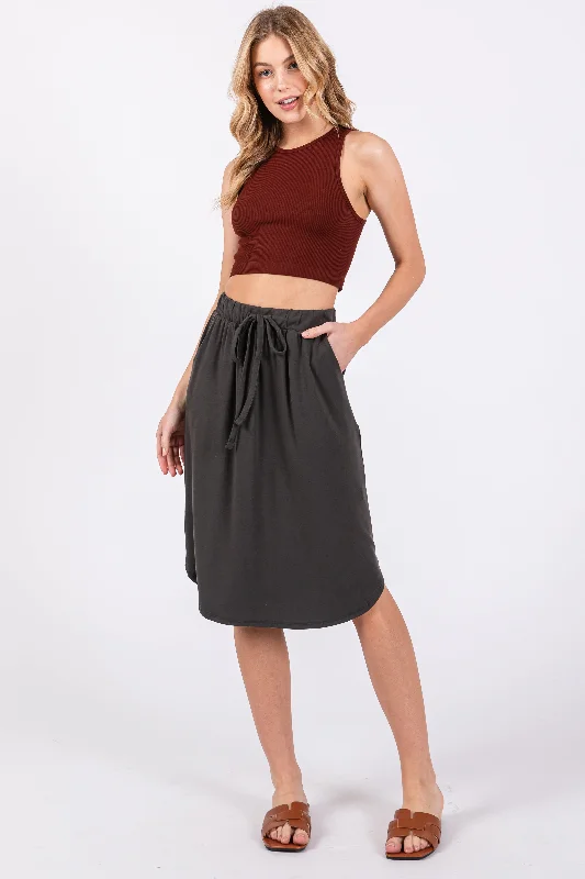 Plus Size Women's Fashion and Clothing Charcoal Skirt