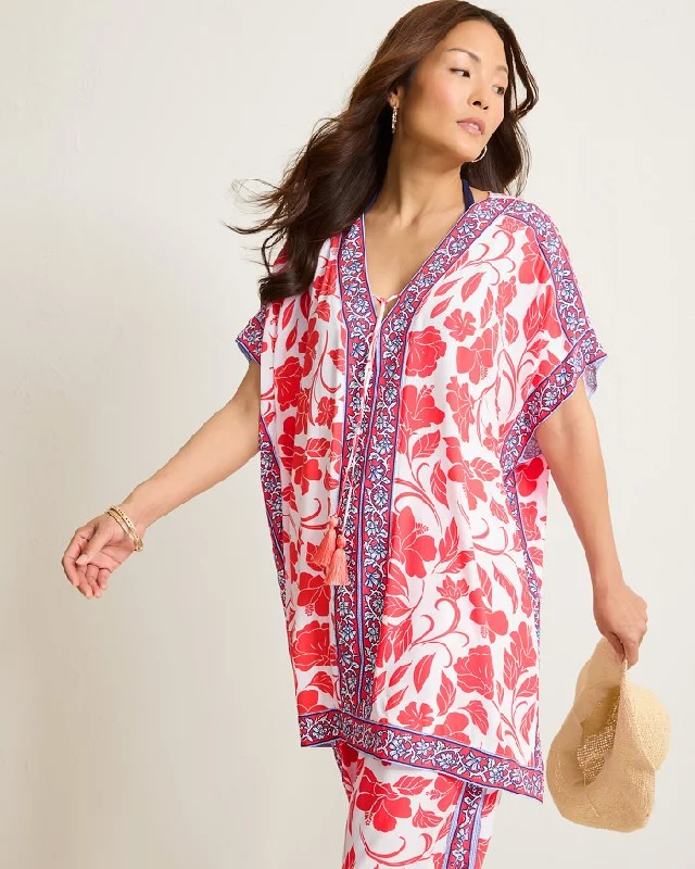 Easygoing Women's Style Tommy Bahama Fiori Border Tunic Cover Up - White