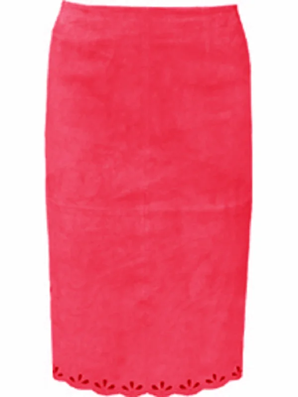 Comfortable Loungewear for Women Scully Womens Straight Red Suede Skirt