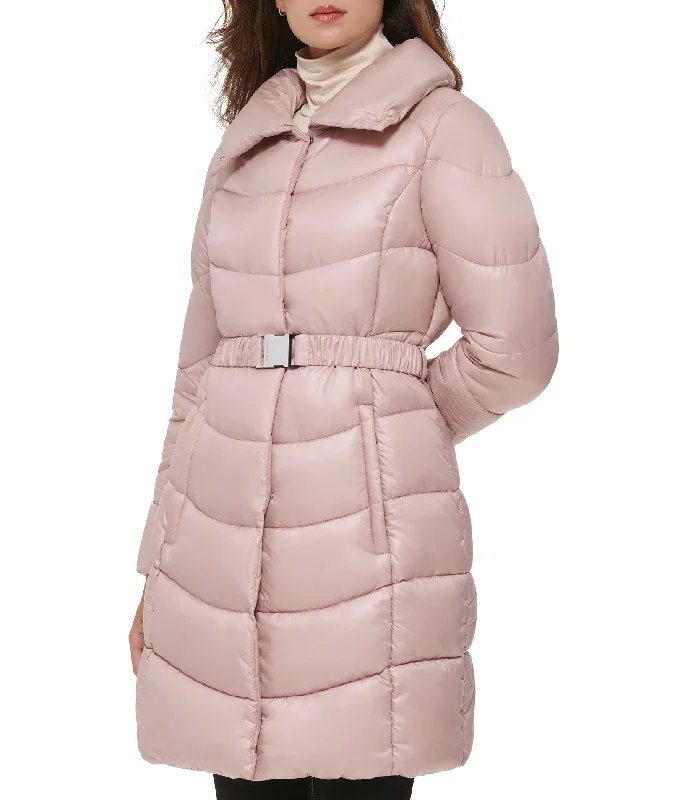 Flash Sale Online Cire Belted Puffer With Funnel Neck