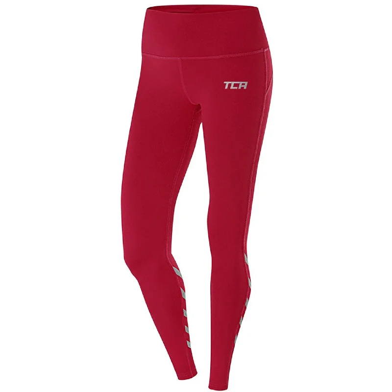 Women's Formal Wear TCA Laser Tech Reflective Womens Long Running Tights - Pink