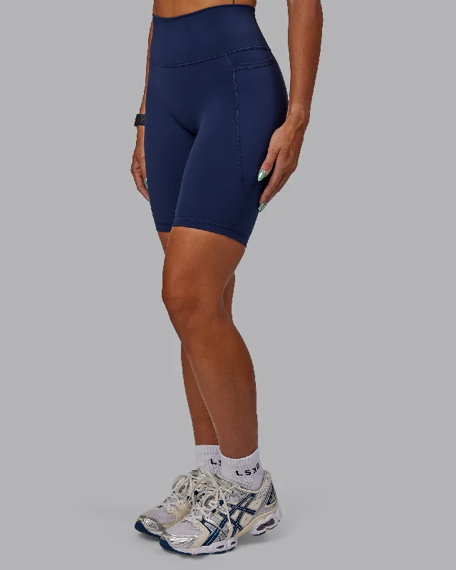 Stylish Women's Apparel Fusion Bike Shorts With Pockets - Future Navy