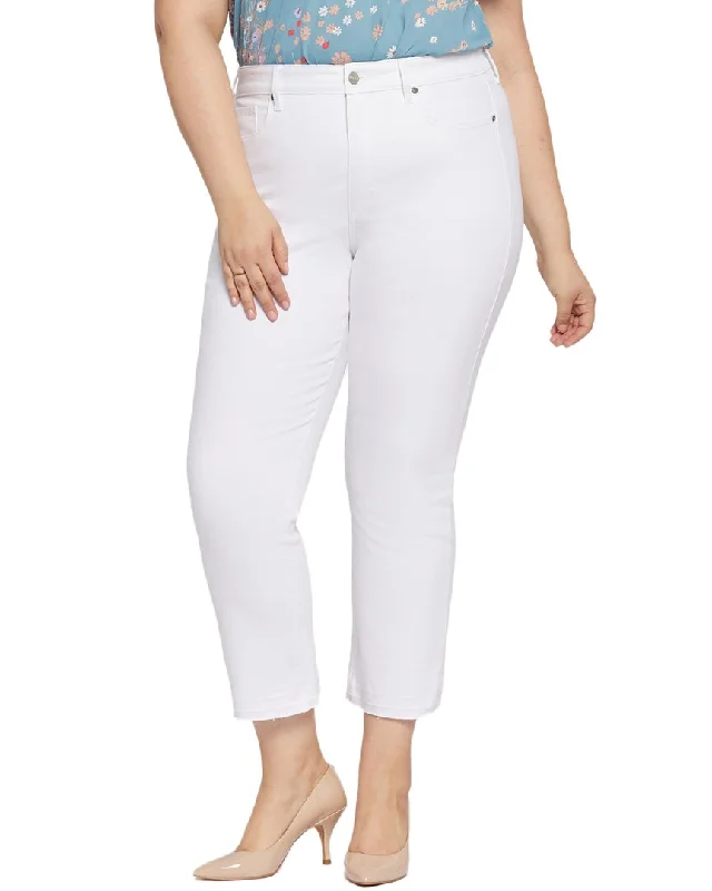 Women's Trendy Activewear Apparel NYDJ Marilyn Optic White Straight Leg Jean