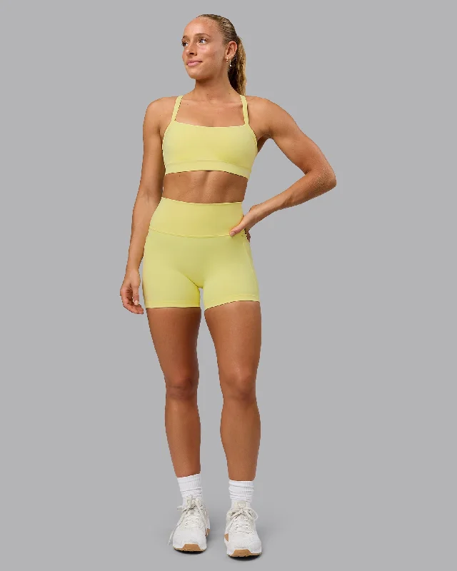 Women's Fashion-Forward Apparel Fusion X-Shorts With Pockets - Lemon Fizz