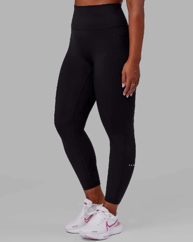 Women's Athletic Clothes Fusion Full Length Legging With Pockets - Black