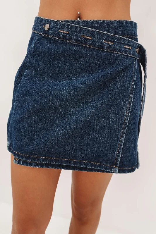 Casual Outfit For Women Clancy Denim Mini Skirt Indigo