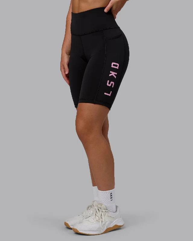 Women's High-Fashion Attire Rep Bike Shorts - Black-Bubblegum