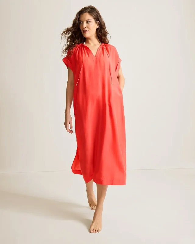 Women's Elegant Clothing Sets Tommy Bahama Capri Coast Caftan Cover Up - Citrus Coral