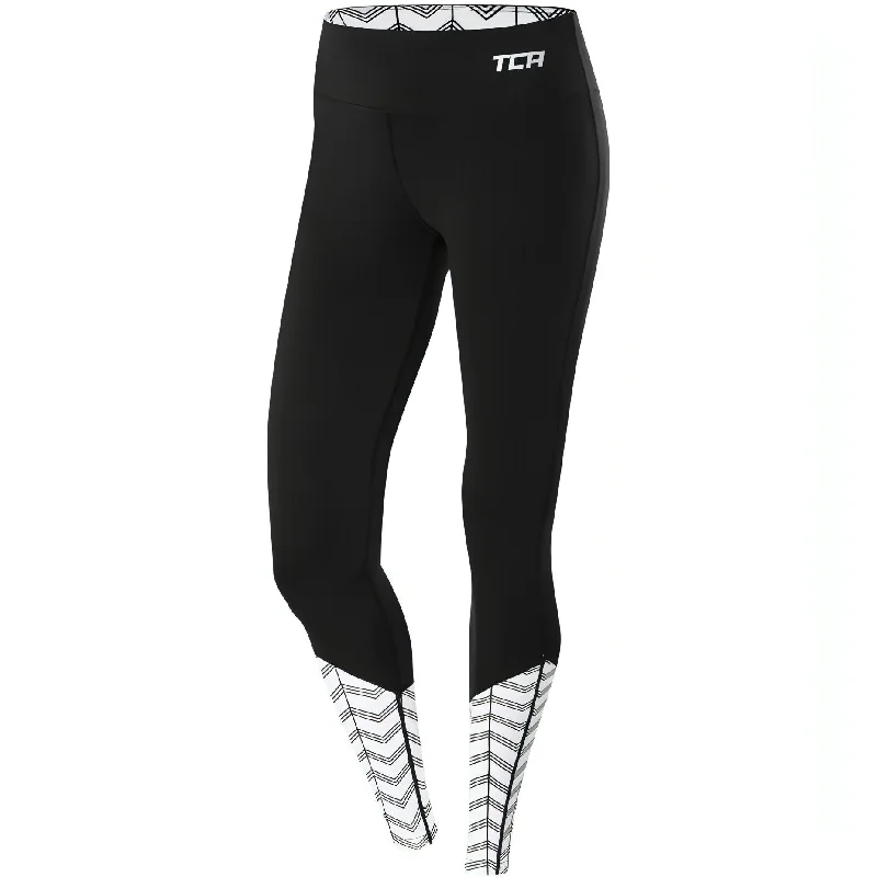 Luxury Women's Clothing TCA Impulse Printed Womens Long Running Tights - Black