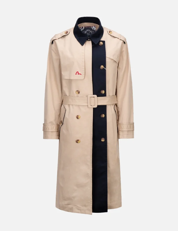 Women's Party Outfit Logo Embroidered Trench Coat