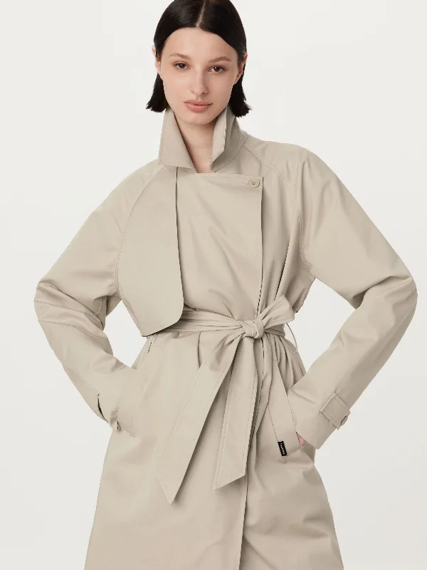 Women's Fashion Clothing The Long Trench Coat in Light Beige