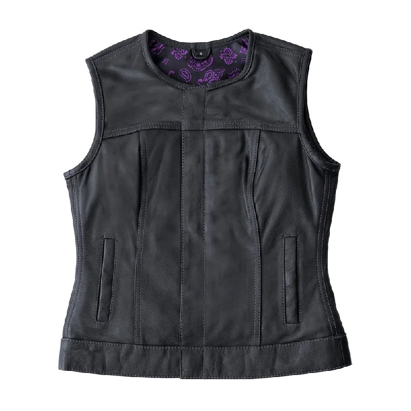 High-End Women's Apparel Royal Women's Club Style Motorcycle Leather Vest - Limited Edition